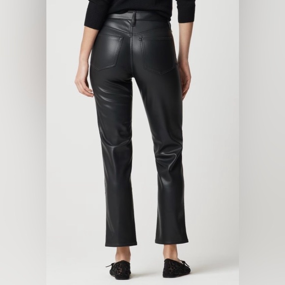 J Crew factory Black Faux Leather sz 27 Pants NWT - Picture 3 of 13